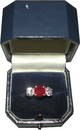 333: PLATNIUM RING 2 CT RUBY & TWO .75 CT DIAMONDS 1530