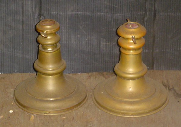 PAIR OF BRASS LAMP BASES