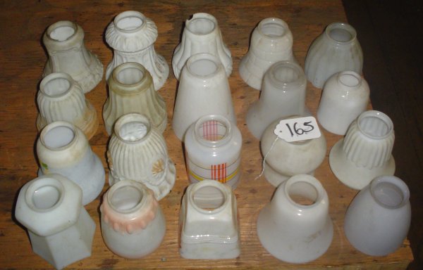 LOT OF 20 WHITE GLASS SHADES