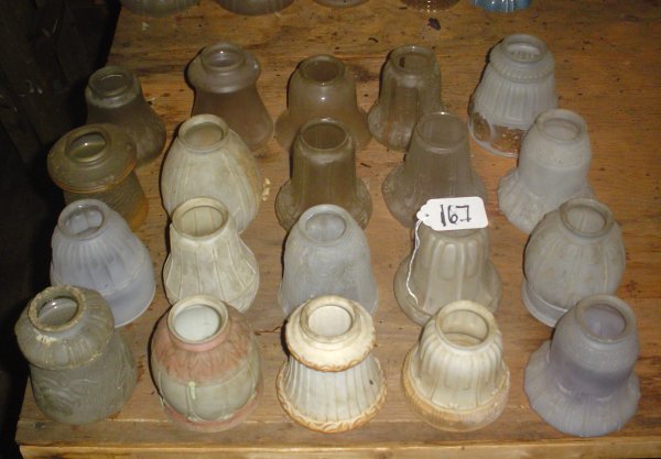 LOT OF 20 PRESSED,FROSTED & PAINTED SHADES