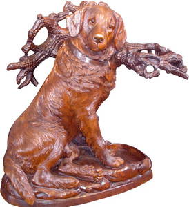 398: INCREDIBLE BLACK FOREST DOG UMBRELLA STAND 15755