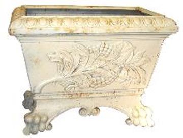 PAIR OF CAST IRON PLANTERS WITH CLAW FEET 3070A
