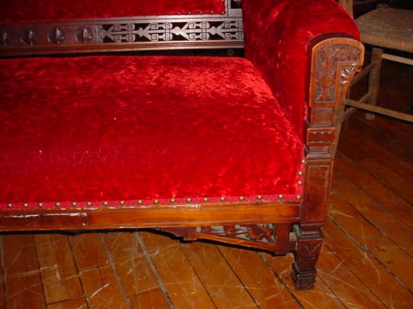ANTIQUE 3 PC VICTORIAN EASTLAKE PARLOR SET NY 1849 - 7