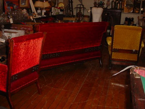 ANTIQUE 3 PC VICTORIAN EASTLAKE PARLOR SET NY 1849 - 9
