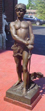 SPELTER STATUE OF MAN SIGNED: HIP NOREAY 3051