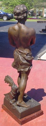 SPELTER STATUE OF MAN SIGNED: HIP NOREAY 3051 - 3