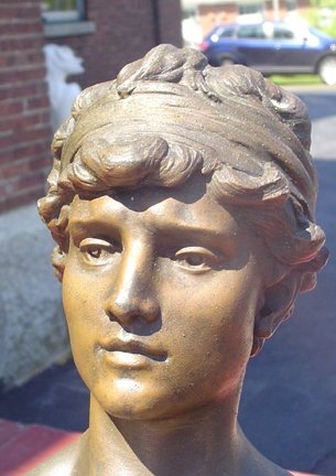 SPELTER STATUE OF MAN SIGNED: HIP NOREAY 3051 - 4