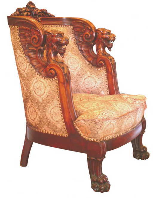 713 ONE KARPEN VICTORIAN LION HEAD CHAIR 3102B - 713 ONE KARPEN VICTORIAN LION HEAD CHAIR 3102B