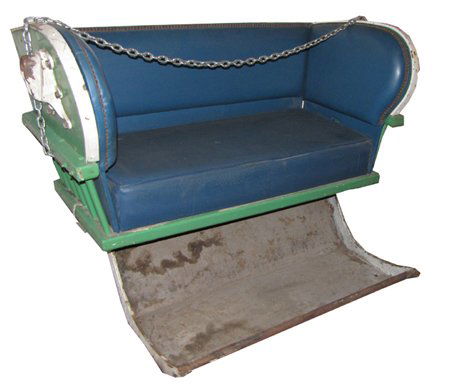 FERRIS WHEEL SEAT 3426: A great addition to any collector, an original Ferris wheel seat in it's original condition! Great as a swing, inside or out! Dimensions: 34"H x 46"W x 33"D Age: C. 1900 Material: Wood