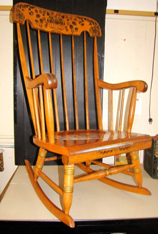 58 NICHOLS & STONE STENCILED ROCKING CHAIR 1628