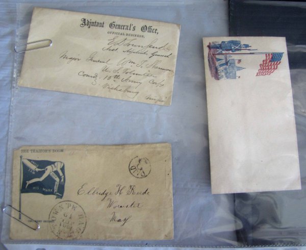 3 CVL WAR ENV 1 ADDRESSED TO MAJ GEN WM SHERMAN 1564: 3 Civil War envelopes; one addressed to Major General William Sherman, dated 1861. Dimensions: Age: 1861 Material: Paper