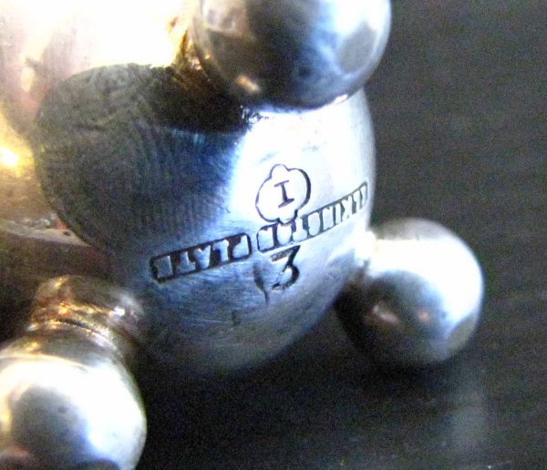 STERLING SILVER VICT EGG SHAPED SALT W/ SPOON 1528 - 4