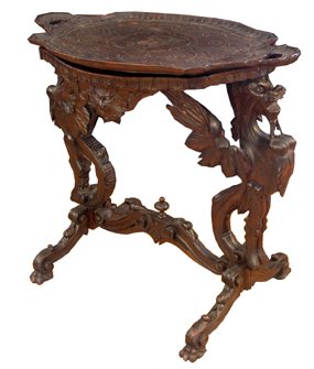 CVD WALNUT BACK TO BACK GRIFFIN TABLE W/TRAY 15647