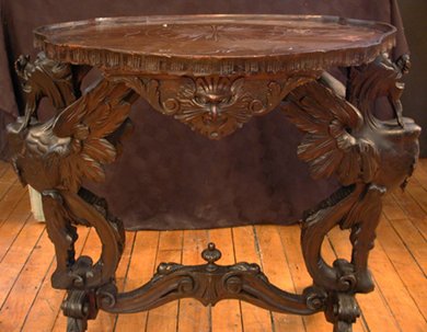 CVD WALNUT BACK TO BACK GRIFFIN TABLE W/TRAY 15647 - 3