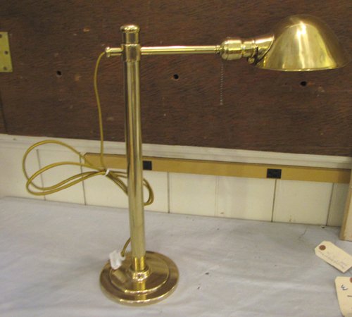 POLISHED BRASS DESK LAMP WITH BRASS SHADE 3348
