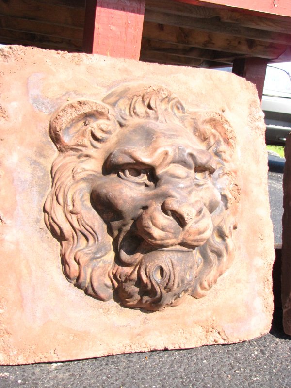 HARD TO FIND ANTIQUE TERRA COTTA LION HEAD 3730A