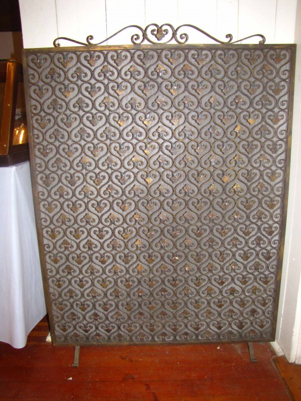 LG FLEUR DE LIS LATTICE WORK IRON FIRESCREEN 2769