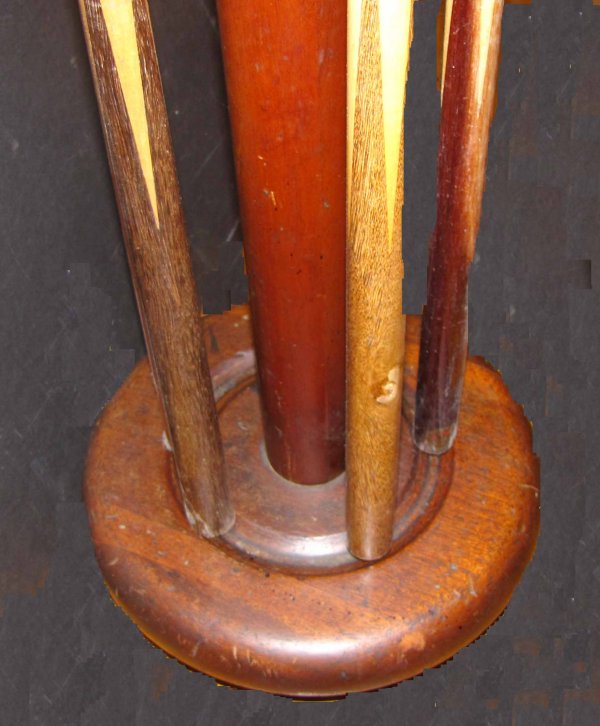 ANTIQUE WOOD FLOOR POOL CUE STICK HOLDER 7545 - 2