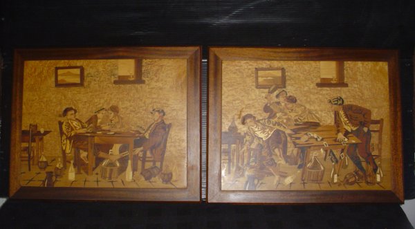 PR INLAID WALL PLAQUES POKER PLAYERS CHEATING 3173