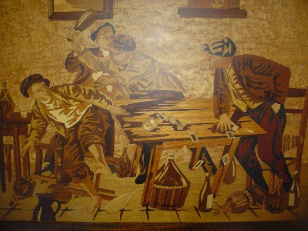 PR INLAID WALL PLAQUES POKER PLAYERS CHEATING 3173 - 5