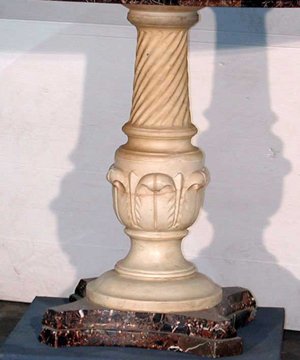 LG ROUND ANTIQUE 2 TONE ALL MARBLE TABLE 10898 - 2