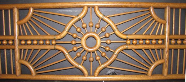 #1 OF 2 VICTORIAN OAK STICK & BALL FRETWORK 3630A - 2