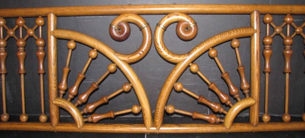 #2 OF 2 VICTORIAN OAK STICK & BALL FRETWORK 3630B - 2