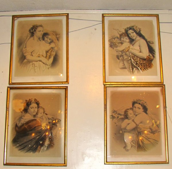 4 VICTORIN FRAMED LITHOGRAPHS THE 4 SEASONS 1544