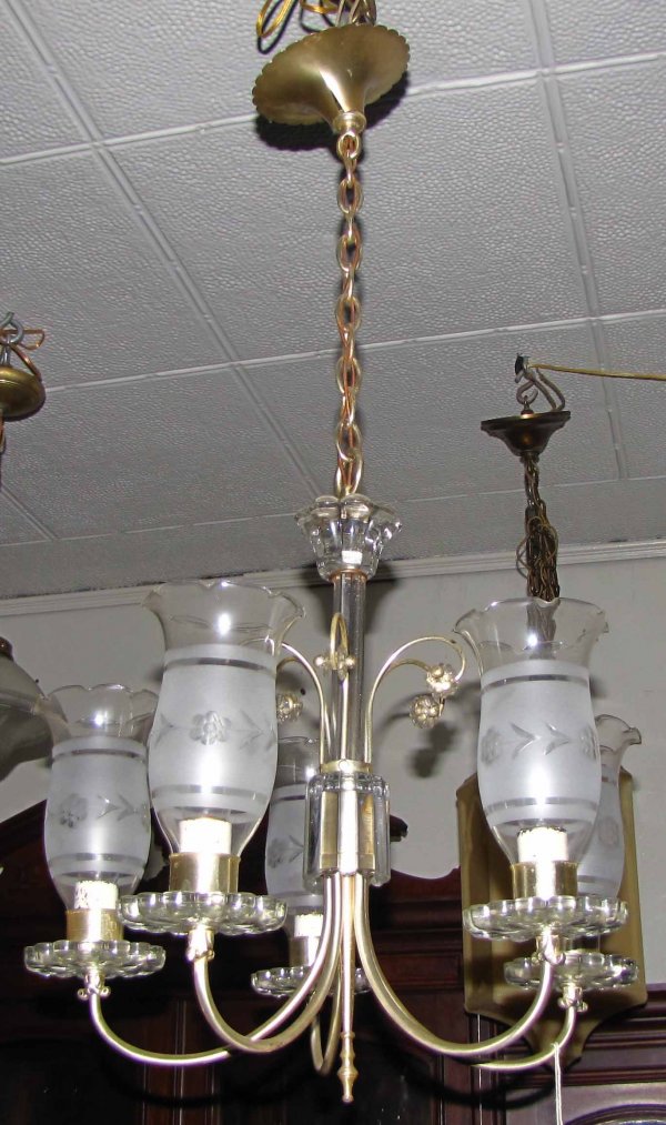 5 ARM SILVER OVER BRASS LIGHT HURRICANE SHAD 3097 - 3