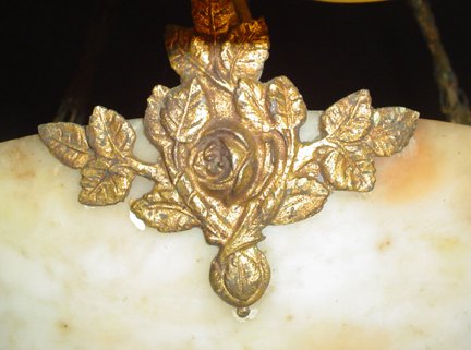 3 ARM BRONZE & YELLOW ALABASTER DOME LIGHT 13817 - 2