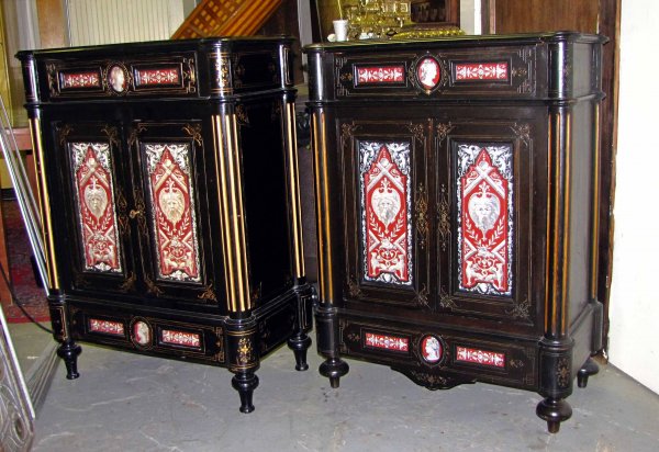 PR AETHETIC PARLOUR CABINETS W/ FIGURAL TILES 1604
