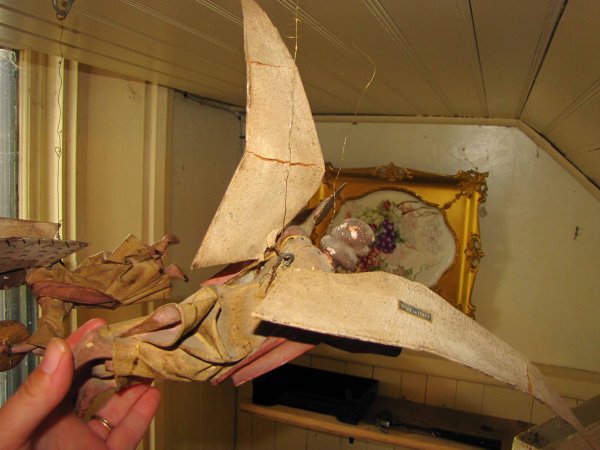 TWO ANTIQUE PAPER MACHE WINGED ANGELS 3724 - 6