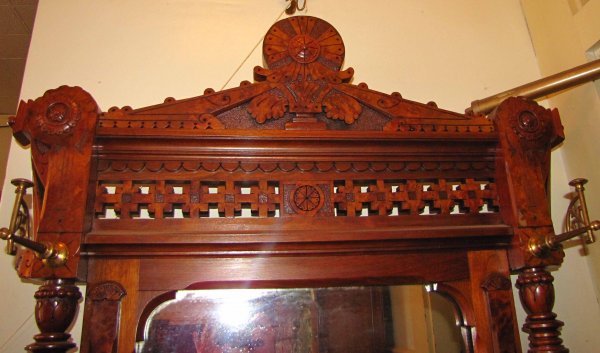AMERICAN RENAISSANCE HALL TREE W/ MARBLE 3674 - 2