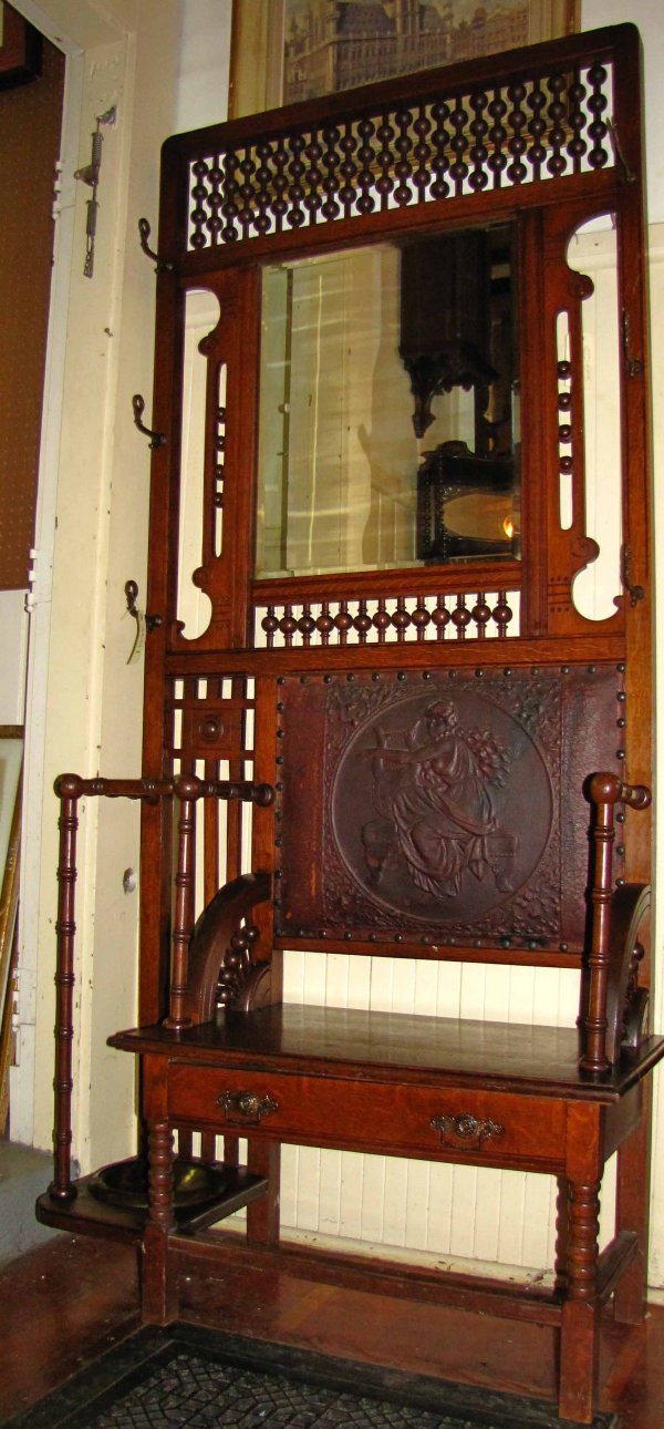 AESTHETIC OAK STICK & BALL HALL SEAT LEATHER 3601 - 2