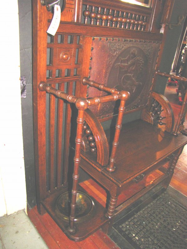 AESTHETIC OAK STICK & BALL HALL SEAT LEATHER 3601 - 6