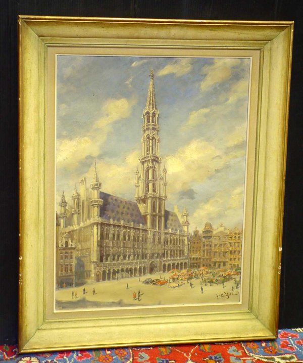 OIL ON CANVAS PNT OF CATHEDRAL SGND J-A YDE 14122 - 2