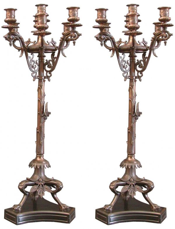 CAST BZ AMERICAN RENAISSANCE CANDELABRAS 15708