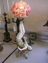 226: VICTORIAN LADY BALANCING LIT BALL TBL LAMP 1605