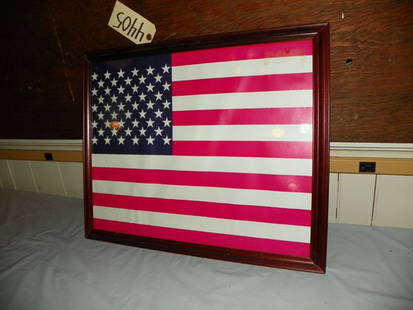 FRAMED PRINT OF THE AMERICAN FLAG 4405: Framed print of the American Flag. 18"H x 22"W. Contemporary. Material: framed print.