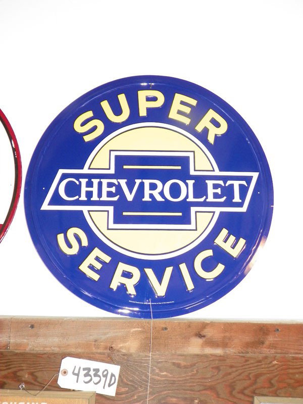 CONTEMP ROUND TIN SIGN CHEVROLET 4337E