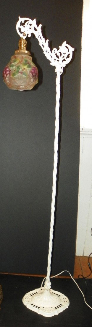 WHITE BRIDGE ARM WROUGHT IRON FLOOR LAMP 2253