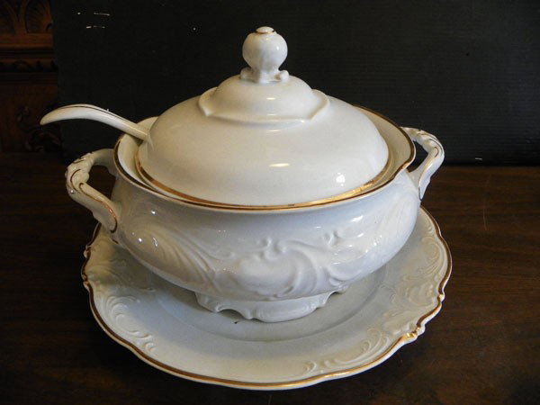 4PC LOUBIANA POLAND SOUP TUREEN W/ LADLE 2301