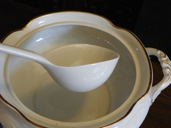 4PC LOUBIANA POLAND SOUP TUREEN W/ LADLE 2301 - 3