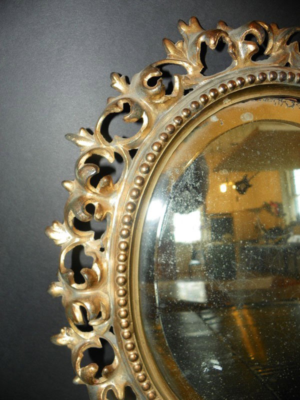 PIERCED OVAL BEVELED GLASS WALL MIRROR (4585) - 2