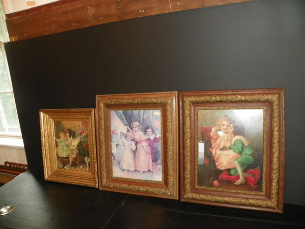 3 PC LOT OF CHILDREN PRINTS W/ ANTIQUE FRAMES 2247