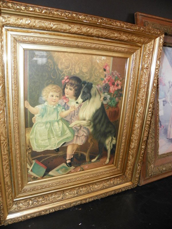 3 PC LOT OF CHILDREN PRINTS W/ ANTIQUE FRAMES 2247 - 4