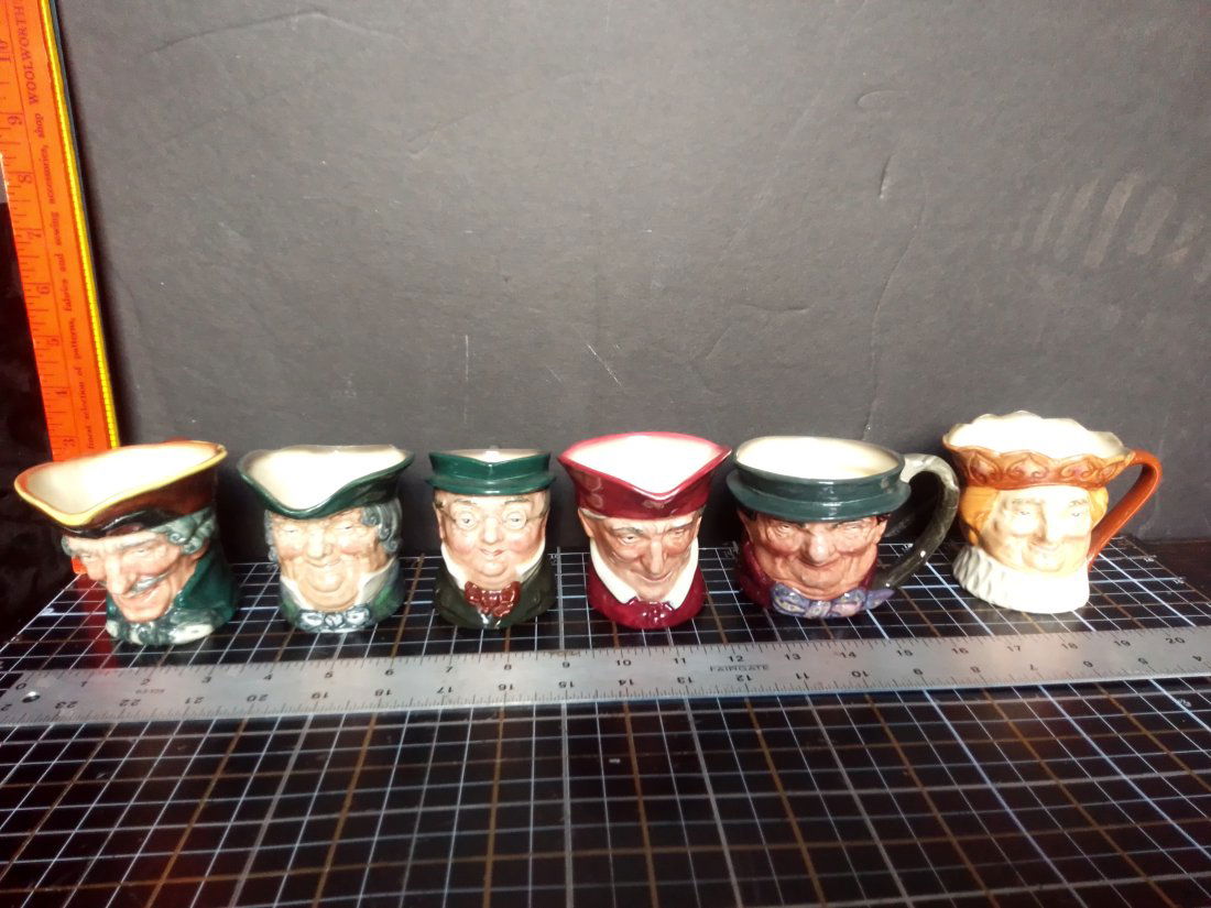 6 Royal Doulton Toby mugs - Turpin, Parson Brown, Mr Pickwick, Cardinal, Weller & King Cole (1 of 5)