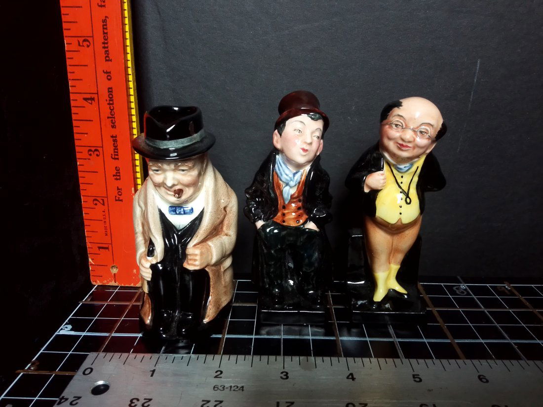Royal Doulton Winston Churchill Toby mug / creamer & Artful Dodger and Pickwick figurines (1 of 4)
