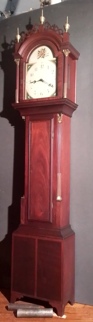 Early Roxbury tall case grandfather clock, Howard signatures, inlay, bronze accents & wood movement (1 of 20)