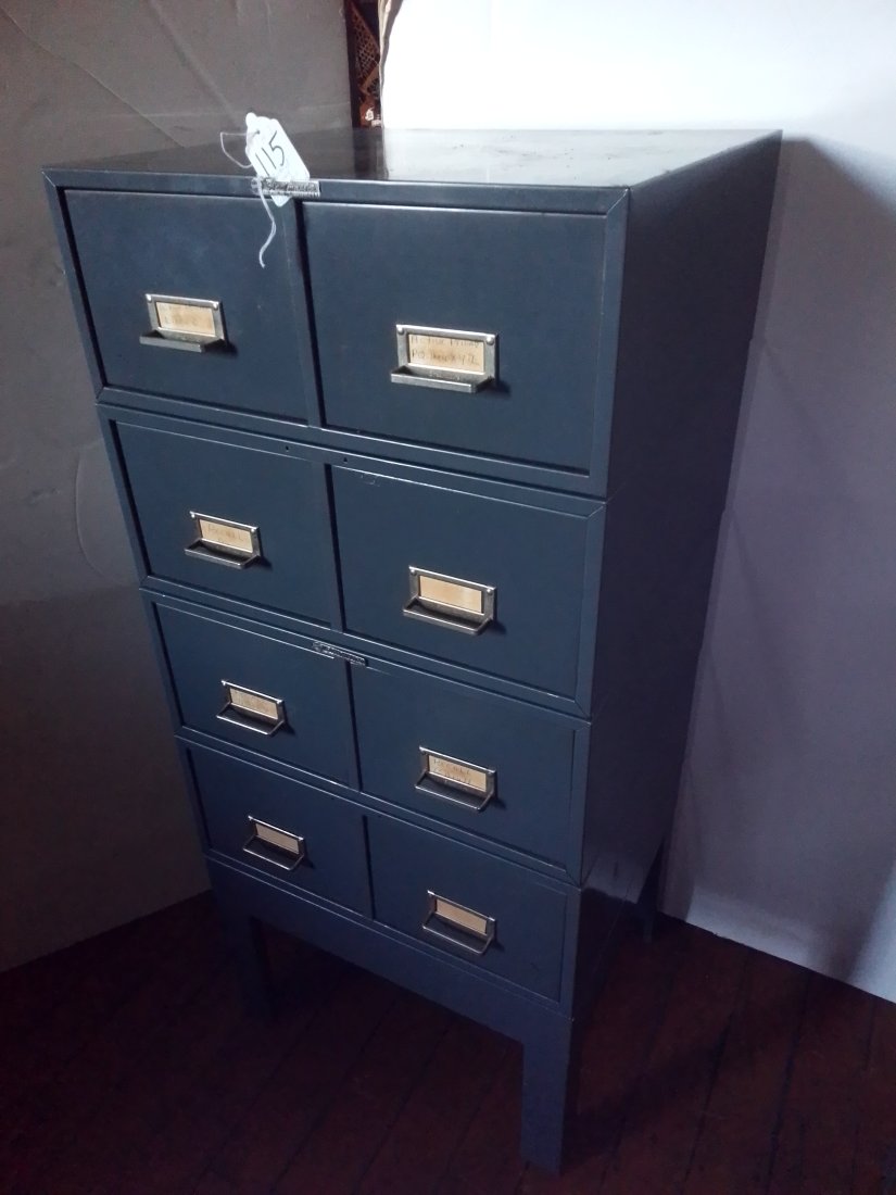 #1 of 3 Steel Master Stackable gray metal index card file cabinet (1 of 8)